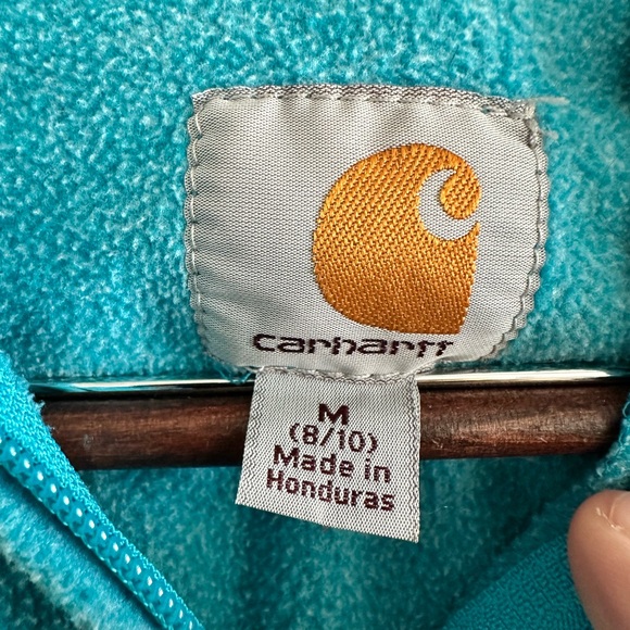 Carhartt - Women's Teal Full Zip Logo Soft Fleece Hoodie , Medium (8/10) - Picture 3 of 10